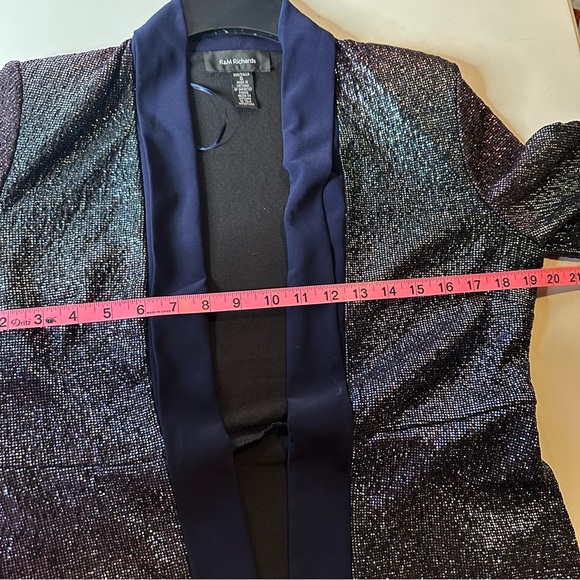 R&M Richards Metallic Open Front Blazer Jacket, Cardigan, Fairy, Size 6 - Picture 10 of 10